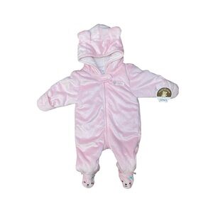 NWT Child of Mine Baby Pink Pram Winter Bodysuit Size 0-3 Months